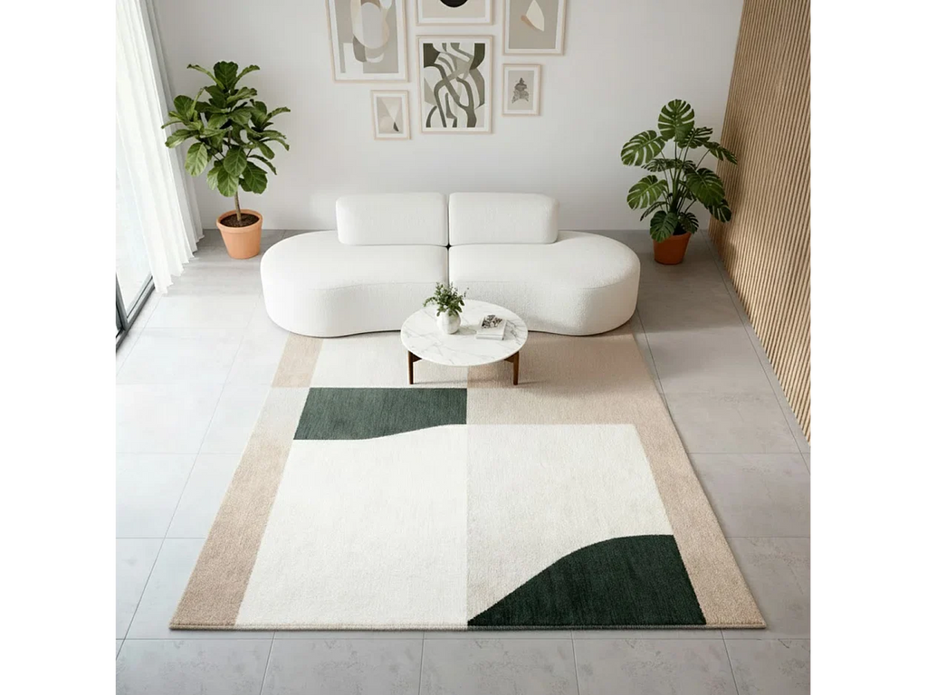 Canapé Compressé Arrondi Style Organique 2 places Blanc - Lounge