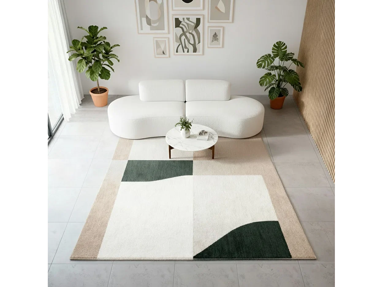 Canapé Compressé Arrondi Style Organique 2 places Blanc - Lounge