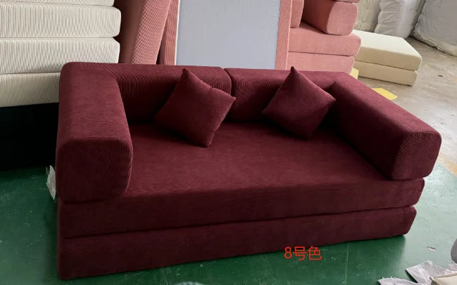 2026 New Design Corner Style Vacuum Compression Fabric Sofa Compressed Bed Set Home Apartment Hotel Living Room Sofa Bed