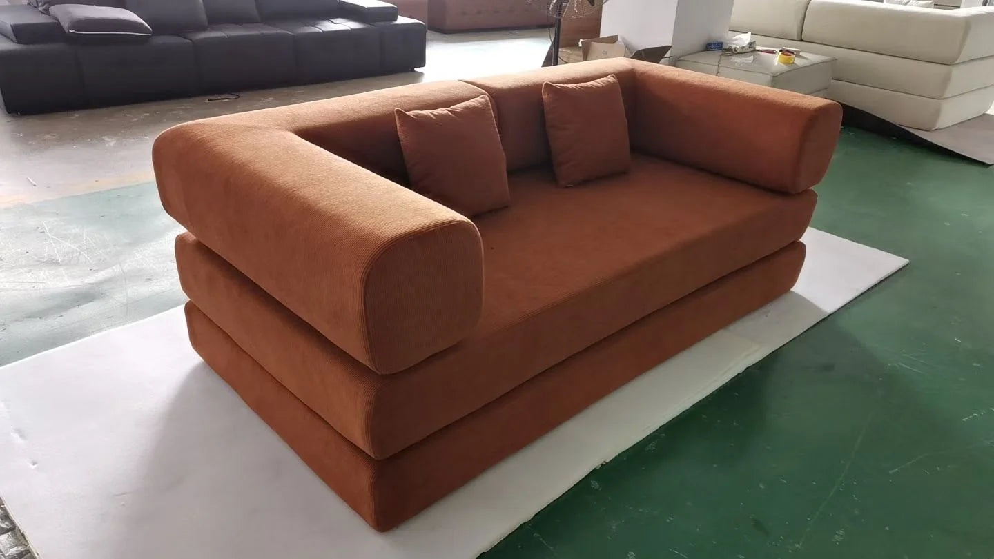 2026 New Design Corner Style Vacuum Compression Fabric Sofa Compressed Bed Set Home Apartment Hotel Living Room Sofa Bed