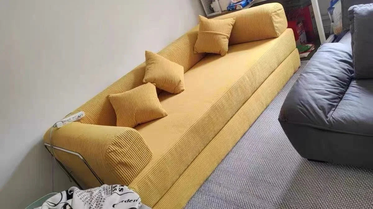 2026 New Design Corner Style Vacuum Compression Fabric Sofa Compressed Bed Set Home Apartment Hotel Living Room Sofa Bed
