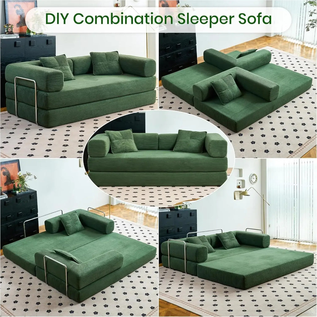 2026 New Design Corner Style Vacuum Compression Fabric Sofa Compressed Bed Set Home Apartment Hotel Living Room Sofa Bed