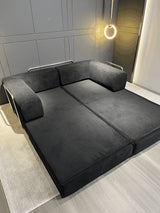 Canapé Modulaire Compressible Velours Côtelé 205 cm