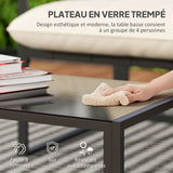 Salon de Jardin 4 Pièces — Canapé, 2 Fauteuils & Table