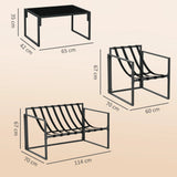 Salon de Jardin 4 Pièces — Canapé, 2 Fauteuils & Table