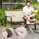 Salon de Jardin 4 Pièces — Canapé, 2 Fauteuils & Table